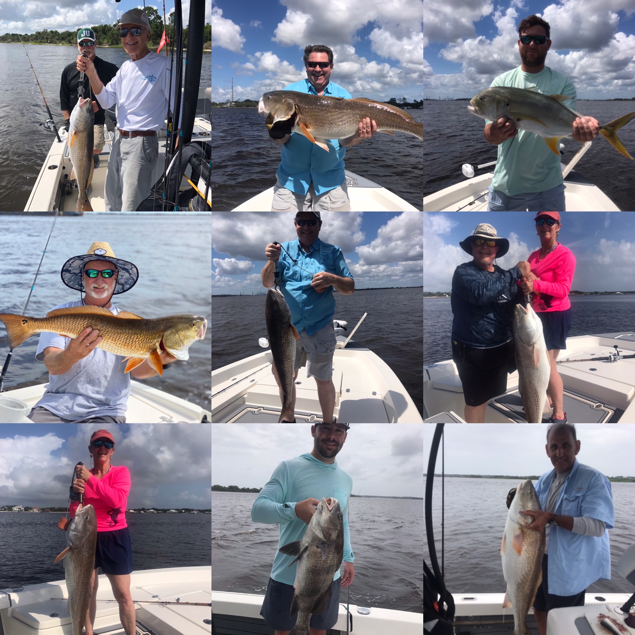 Captain and Three Kids Catching Fish